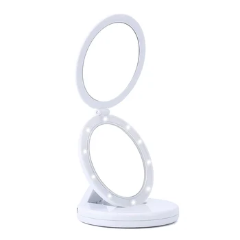 

High Quality Foldable LED Makeup Double Mirrors 5X Magnifying Mirrors Desktop Mirror Beauty Tools NShopping