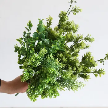 

Marigold Really Green Vegetation Plant Flower Arrangement SMSLL GREEN LEAVES Grass Eucalyptus Decoration to Beam Plastic Leaves