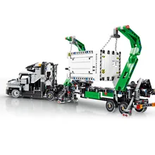 Серия естественных и технологий Марк контейнер будет грузовик мальчик Alpinia оксифилла сборка небольшого зерна строительный блок игрушки 703940