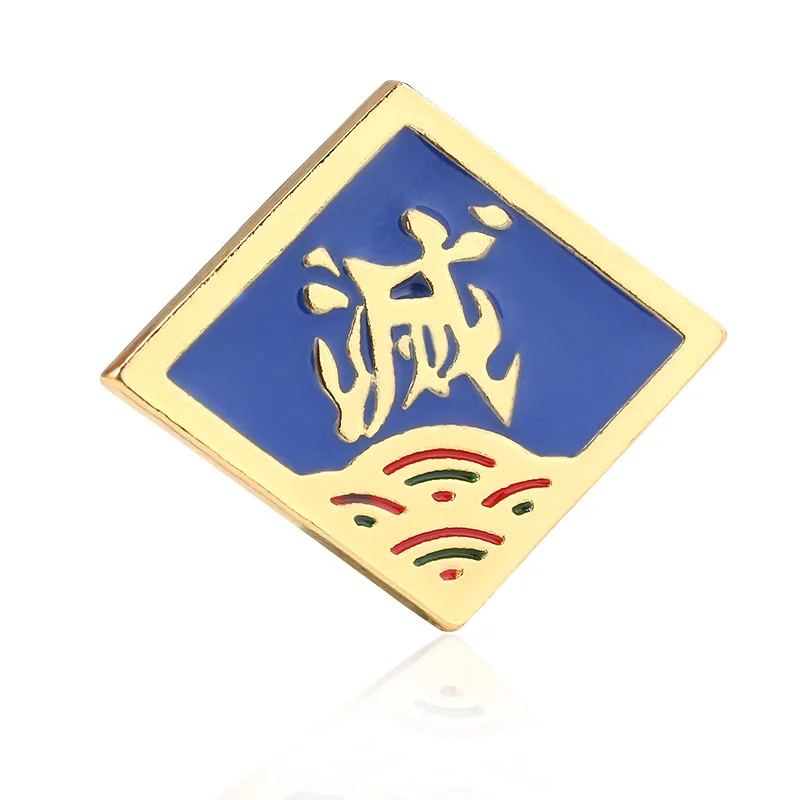 brooch Аниме демон убийца Kimetsu no Yaiba Tanjirou маска брелок Makomo цветочный узор лиса маска брелок для женщин мужчин косплей ювелирные изделия - Цвет: brooch