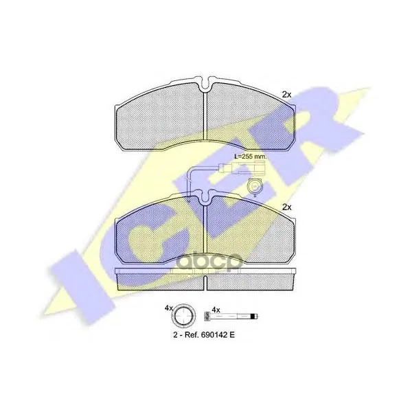 141889_колодки Дисковые П.! Hyundai Xg 25/30/300 2.5i V6/3.0i V6 99 Icer 141889 Icer арт. 141889