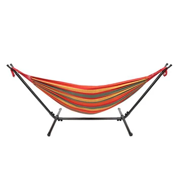 

Hammock and Holder Hammock Set Red Yellow Bar Swing Chair Portable 150 kg Load-bearing Hang Bed for Camping Traveling Beach Use