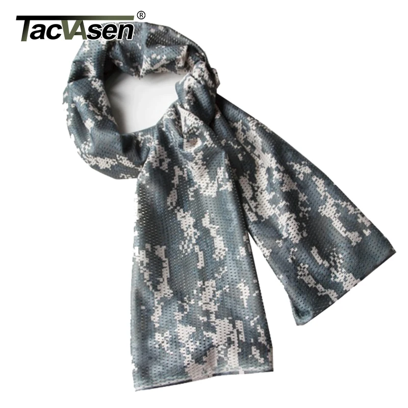 TACVASEN 145*45 см военный камуфляж тактический сетки шарф Снайпер уход за кожей лица вуаль лагерь Охота снимать шарф поход игра CS повязка на голову, маска для лица