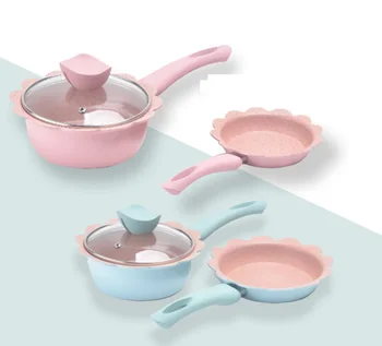 

Portable Cookware Baby Food Supplement Milk Pot Kitchen Tools Accessories Non-Stick Household Mini Sauce Pan Stockpot LA132
