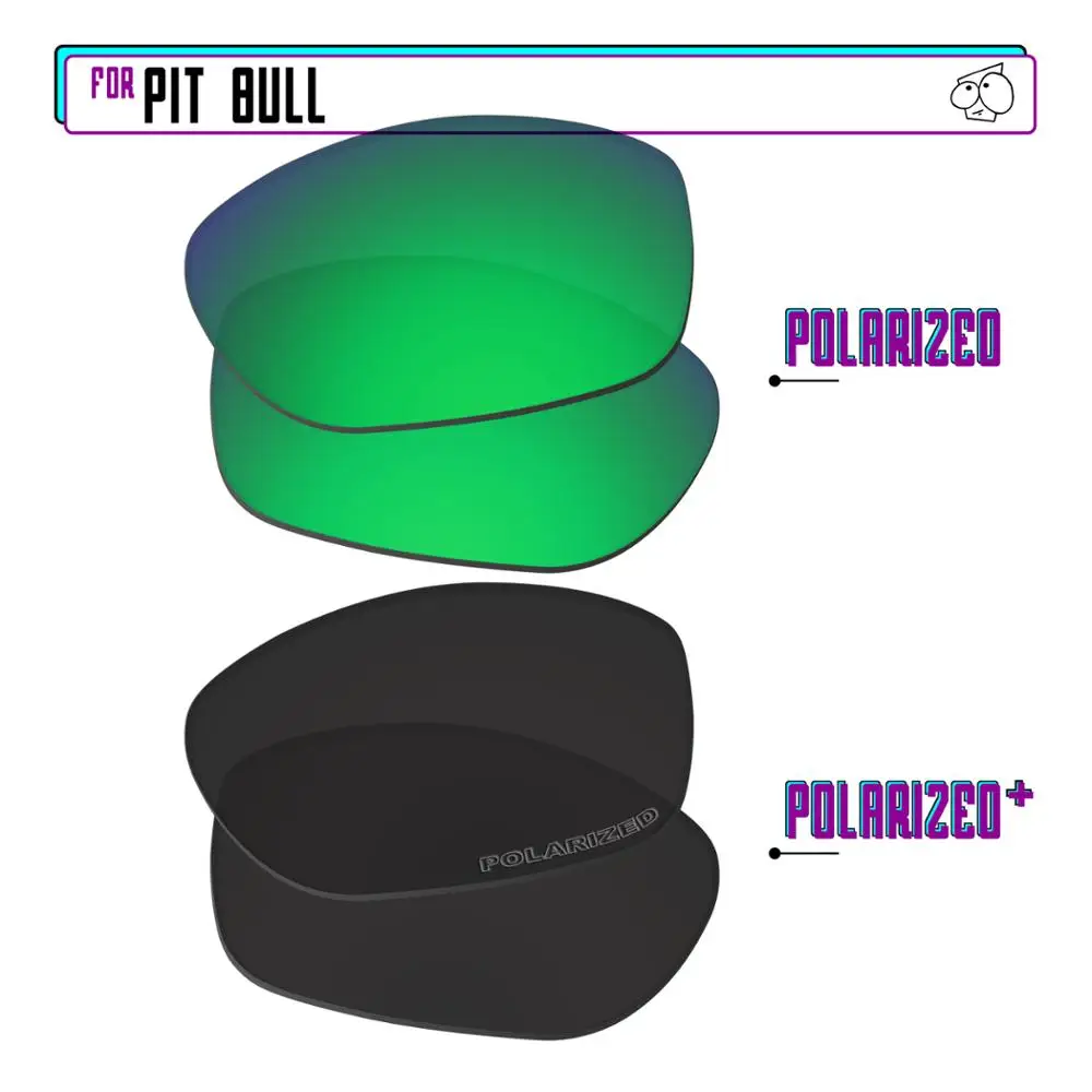 

EZReplace Polarized Replacement Lenses for - Oakley Pit Bull Sunglasses - Black P Plus-Green P