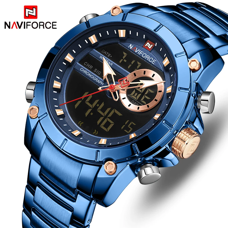 Часы наручные NAVIFORCE Мужские кварцевые роскошные брендовые дизайнерские