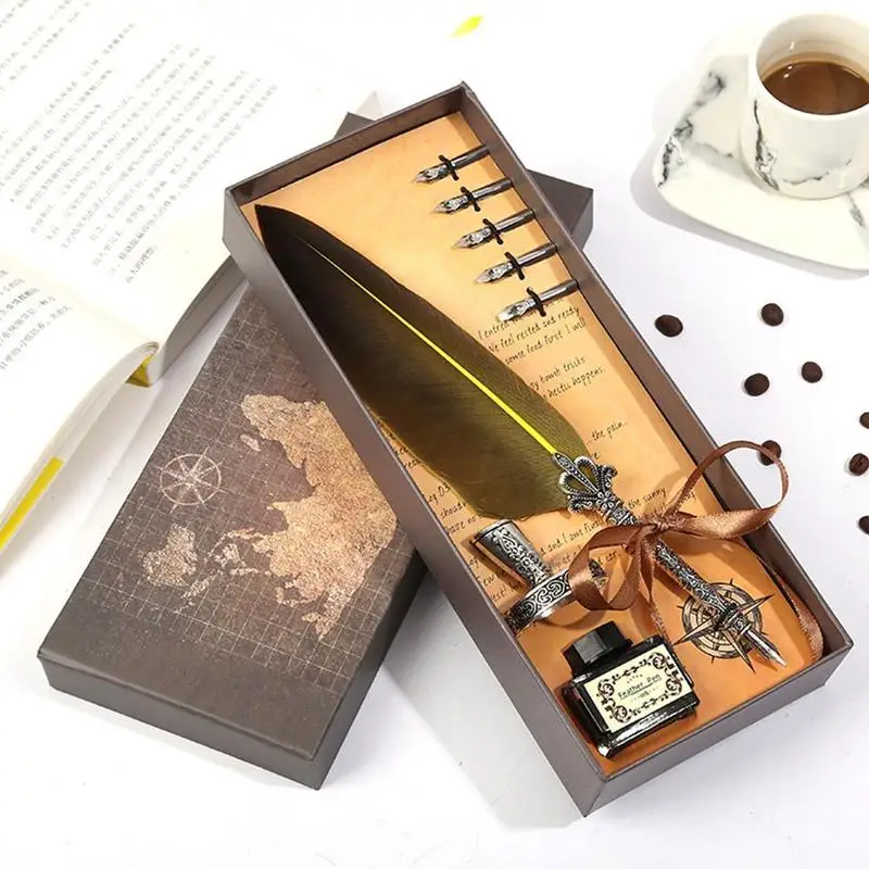 Роскошная каллиграфическая перьевая ручка набор чернил для письма канцелярская