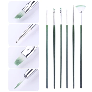 

1 Set UV Gel Liner Drawing Brush Marble Handle Painting Nail Liner Acrylic Pens Nail Art Pens idea nail Art Tools