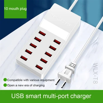 

60W Smart Hub Mobile Phone Charger Dock 10 USB Splitter Station Charger IC Universal Charge For iPhone Samsung MP3 Tablet