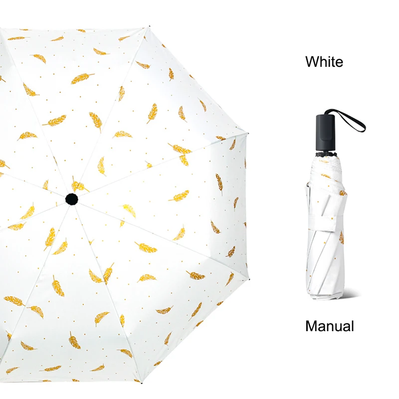 Manual White LIKE RAIN автоматический складной зонт от дождя женские творческий ветрозащитный детский зонт для дождь и солнце солнцезащитный зонтик UBY04 - Цвет: Manual White