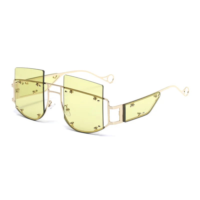 Секс fenty солнцезащитные очки для женщин uv400 Высокое качество rihanna модные негабаритные стимпанк Солнцезащитные очки quay oculos de sol feminino - Цвет линз: green