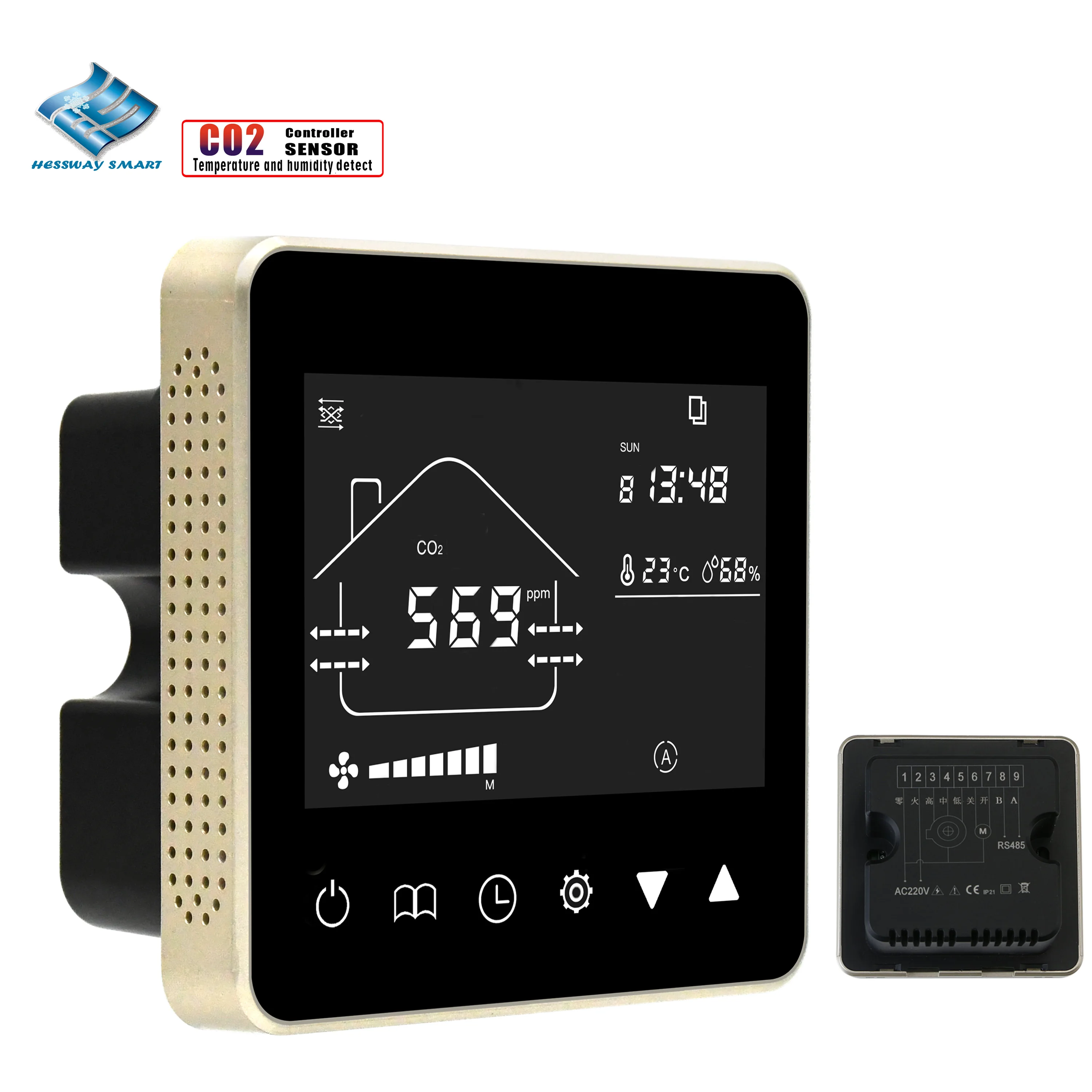 2021 новый датчик CO2 контроль качества воздуха для RS485 & MODBUS DC 0-10V/AC детектор