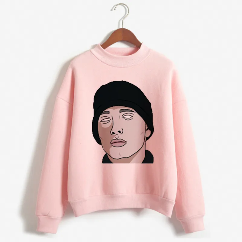 Новейшая Осенняя Толстовка Eminem с забавным принтом женская одежда модная винтажная толстовка женская одежда 90s Harajuku розовая толстовка - Color: P1728G-pink