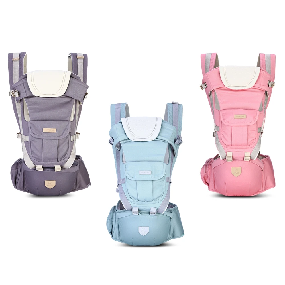 

3 in 1 Hipseat Ergonomic Baby Carrier 0 - 36 Months Wrap Infant Sling Backpack with 4 Carrying Position Modes