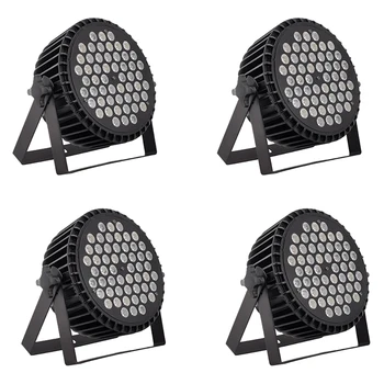

4 pieces / 54x3w LED Par Light RGB 3-in-1 Full color cast aluminum par light IN/OUT plug DMX512 led lights