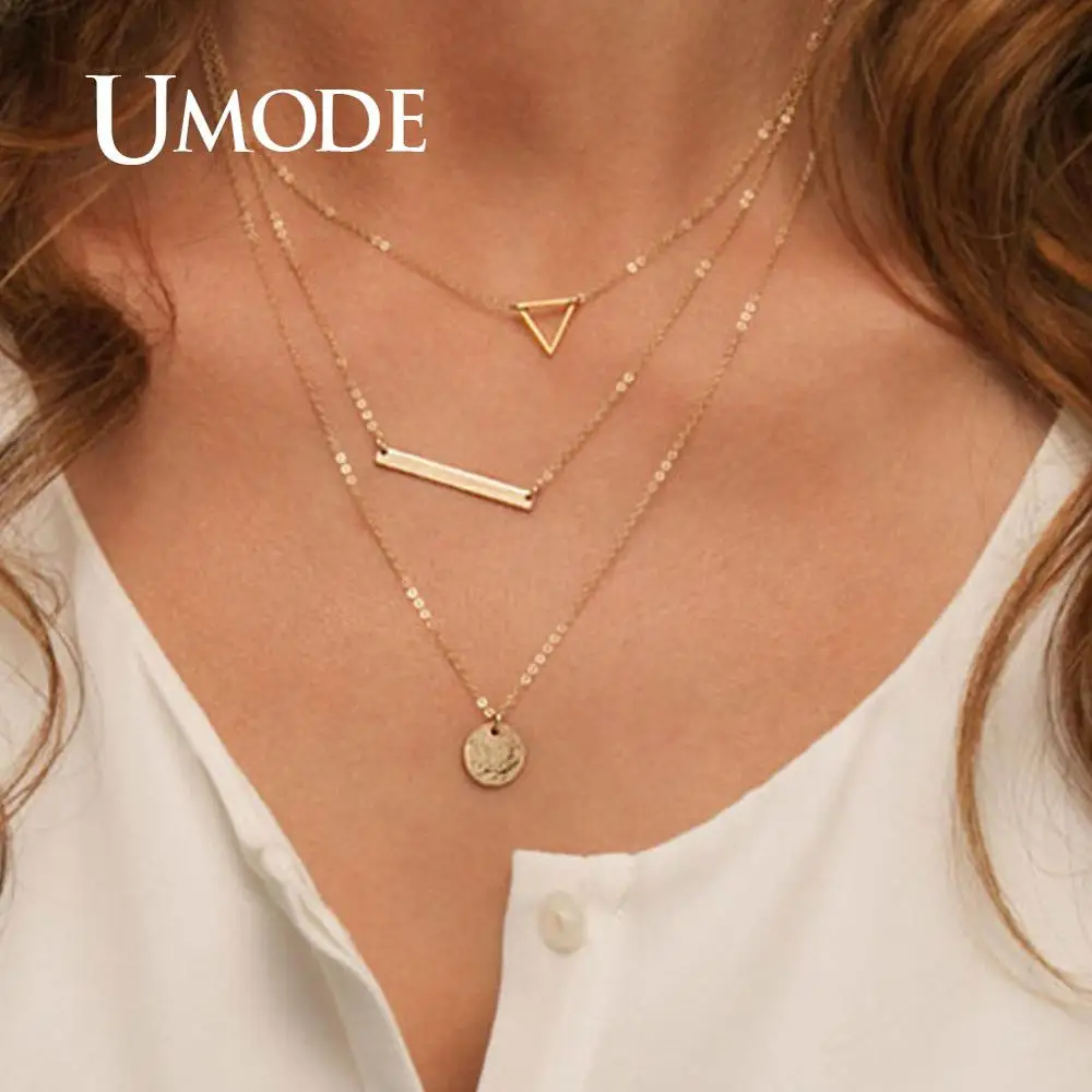 BN0011 UMODE простые ожерелья для женщин и девочек, чокер, Слоистые ожерелья, кулон с Луной и звездой, вечерние подарки, модное ювелирное изделие Vsco - Окраска металла: BN0011