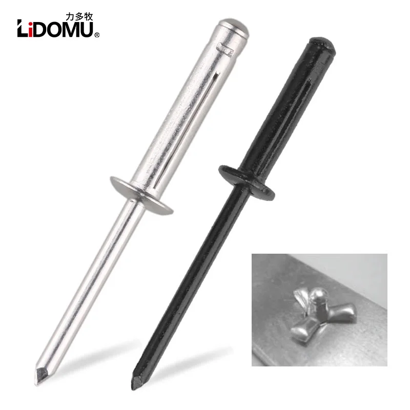 Rivets and fasteners rivets and screws 30/50pcs. folding blind rivet aluminium alloy rivet fold type 4.0mm 4.8mm for soft or plastic material