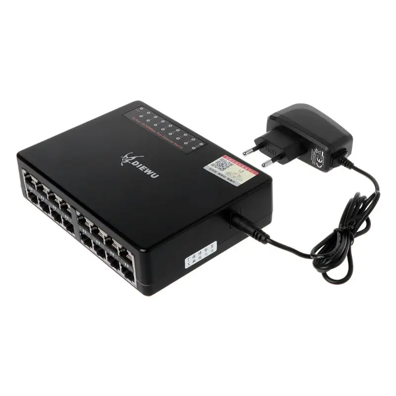 Прямая поставка мини 16-Порты и разъёмы 10/100 Мбит/с Fast LAN Ethernet сетевой коммутатор gigabit хаб настольное адаптер