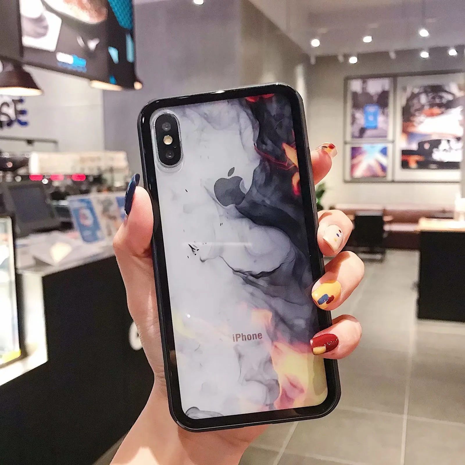 PEIPENG Прозрачный Бампер стеклянный чехол для iPhone X XR XS Max роскошный противоударный