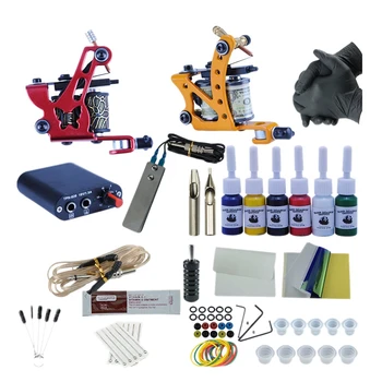 

Complete T Kit 2 T Machines G Black Ink Set Power Supply Grips Body Art Tools Set T Permanent Makeup T Set