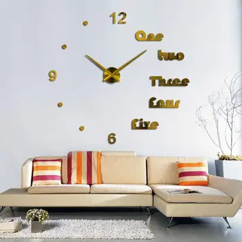 

Stylish DIY Acrylic Mirror Surface Wall Sticker Clock Living Room Bedroom Decor