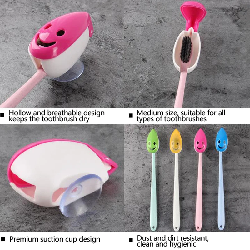 

4PCS/lot Tooth brush Cover Toothbrush Holders Case Suction Cup Bath Tube Travel