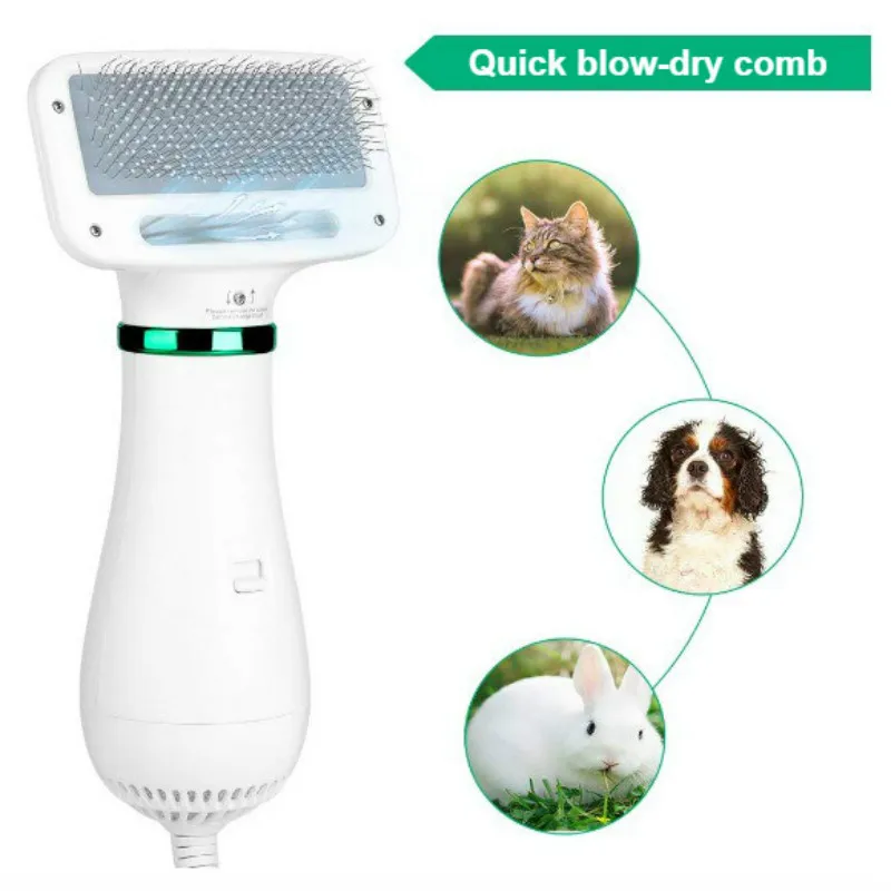 

2 In 1 Pet Electric Blowing Comb For Dogs Cat Quickly Dry Hair Slicker Brush Dog Brush Comb Massage Pet Hair Dryer Pet Grooming
