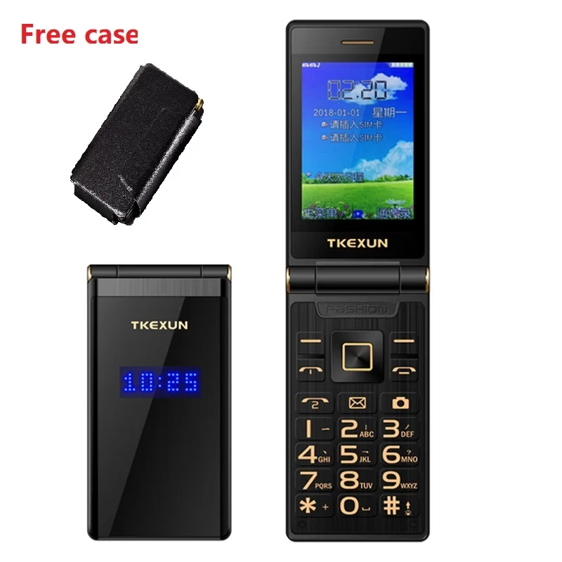 TKEXUN Flip Touch HandwritingScreen 3.0" Display Telephone Speed DialSOS Metal Body Senior Not Smart Mobile Cell Phone infinix new phone infinix