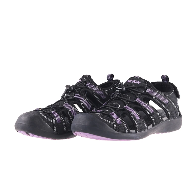 GRITION/женские сандалии на плоской платформе; модная летняя Женская Повседневная легкая пляжная кожаная обувь для водных видов спорта; цвет фиолетовый