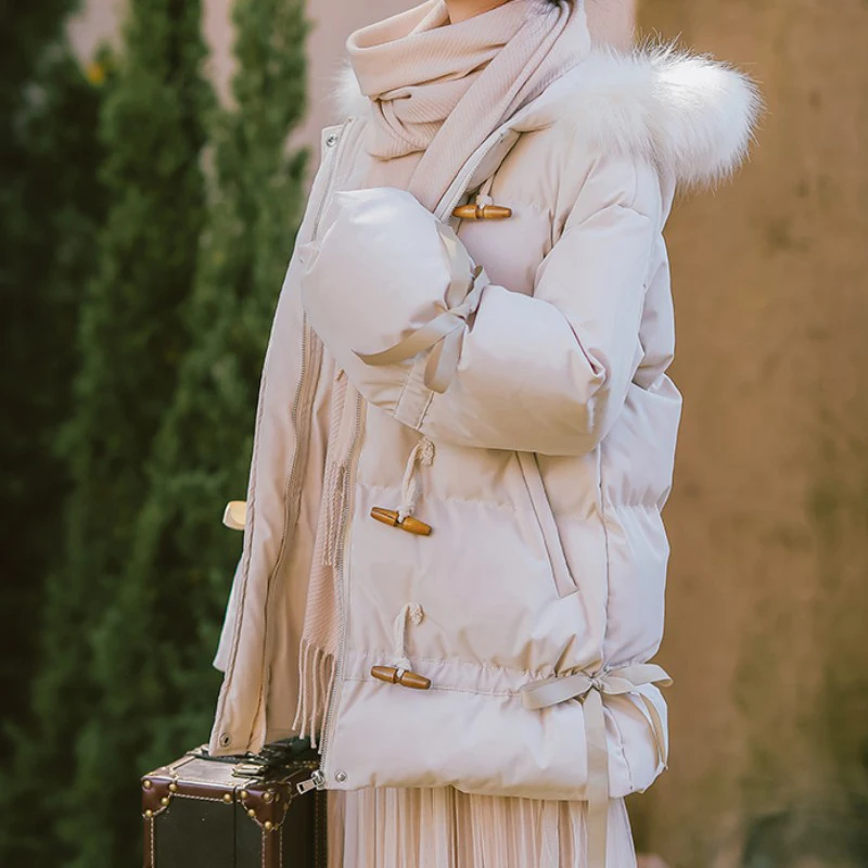 Women Winter Jacket Big Fur Collar Winter Coat Women Plus Size Down Parka Lady Hooded Parkas Warm Cotton Jackets