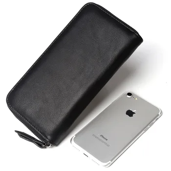 

2020 New Business Men's Wallet Long Zipper PU Leather Multifunction Handbag Card Case Mobile Phone Bag