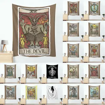 

Devil Baphomet Tarot Card Tapestry Gothic Mandala Home Decor Witch Wall Hanging Hot Selling