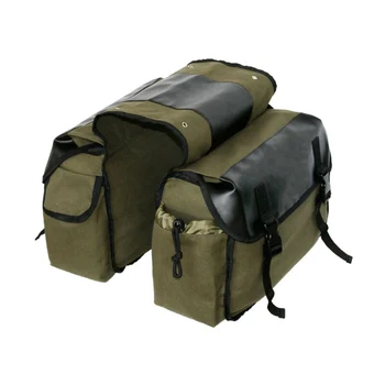 

Pack Rear Seat Double Panniers Bag Canvas Universal Accessories 1x Bike Cycling