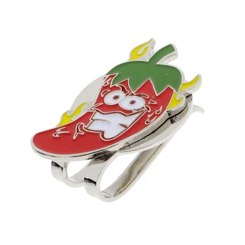 

Sturdy Cartoon Chilli Magnetized Hat Clip Golf Ball Marker Fit for Golf Cap Visor