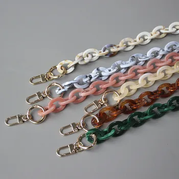 

Women Clutch Shoulder Purse Chain Handbag Accessory Chain Beige Pink White Green Resin Amber Luxury Strap