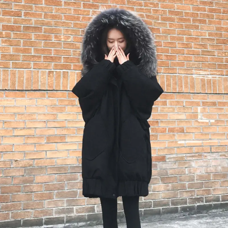 5XL размера плюс, женская зимняя куртка с большим меховым воротником, женские пальто, Свободное длинное зимнее пальто, парки, утепленная хлопковая стеганая куртка C5999