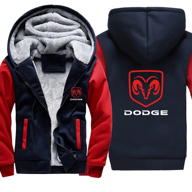 Мужские толстовки с капюшоном Dodge Car, куртка с принтом логотипа, мужская толстовка с капюшоном, модная зимняя теплая флисовая хлопковая куртка на молнии, мужские спортивные костюмы