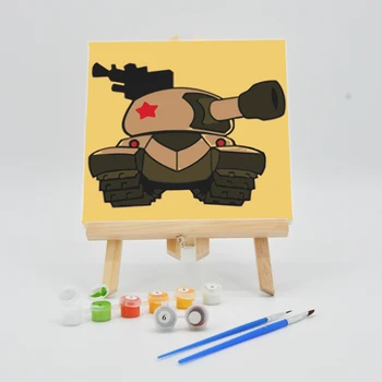 

Paint Oil Paintings By Numbers For Kids 20×20cm On Canvas Digital Acrylic Artworks Cartoon Tank Pictures Children Coloring DIY