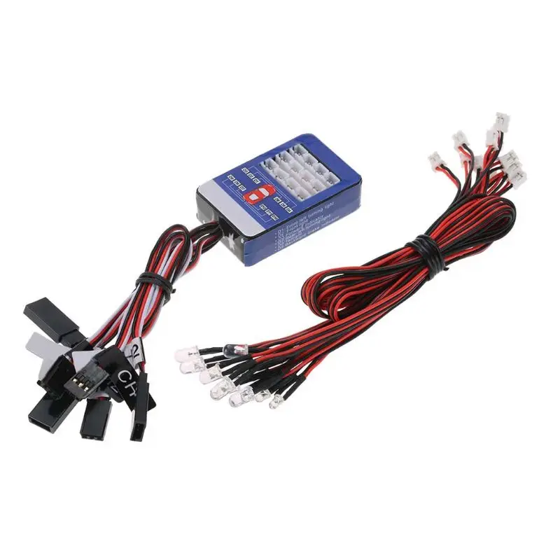 

12 LED Lighting System Kit Simulation Flashing Light for 1/10 RC Car Scale Model