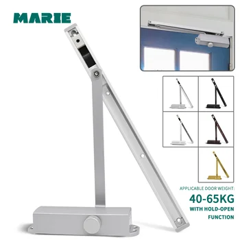 

Marie4403H Silver Automatic Door Closer Hydraulic Buffer Mute Closing Speed Adjustable Positioning For 40-65kg Door Controller