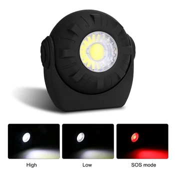 

Adjustable Angle LED Work Light Ultra Brightness COB LED Flashlight with Magnetic Base Head Floodlight for Workshop Garage Black