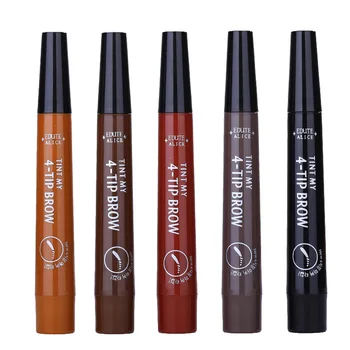

EDUTE ALICE Tattoo Eyebrow Pen Waterproof Fork Tip Eyebrow Pencil Long Lasting 5 Colors Sketch Liquid Eye Brow Pencil