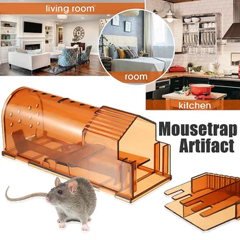 

Plastic Mouse Trap Reusable Rat Catcher Cage Clamp Pest Repeller Mouse Trap Rat Trap Brown Mousetrap for Home Shop Hotel