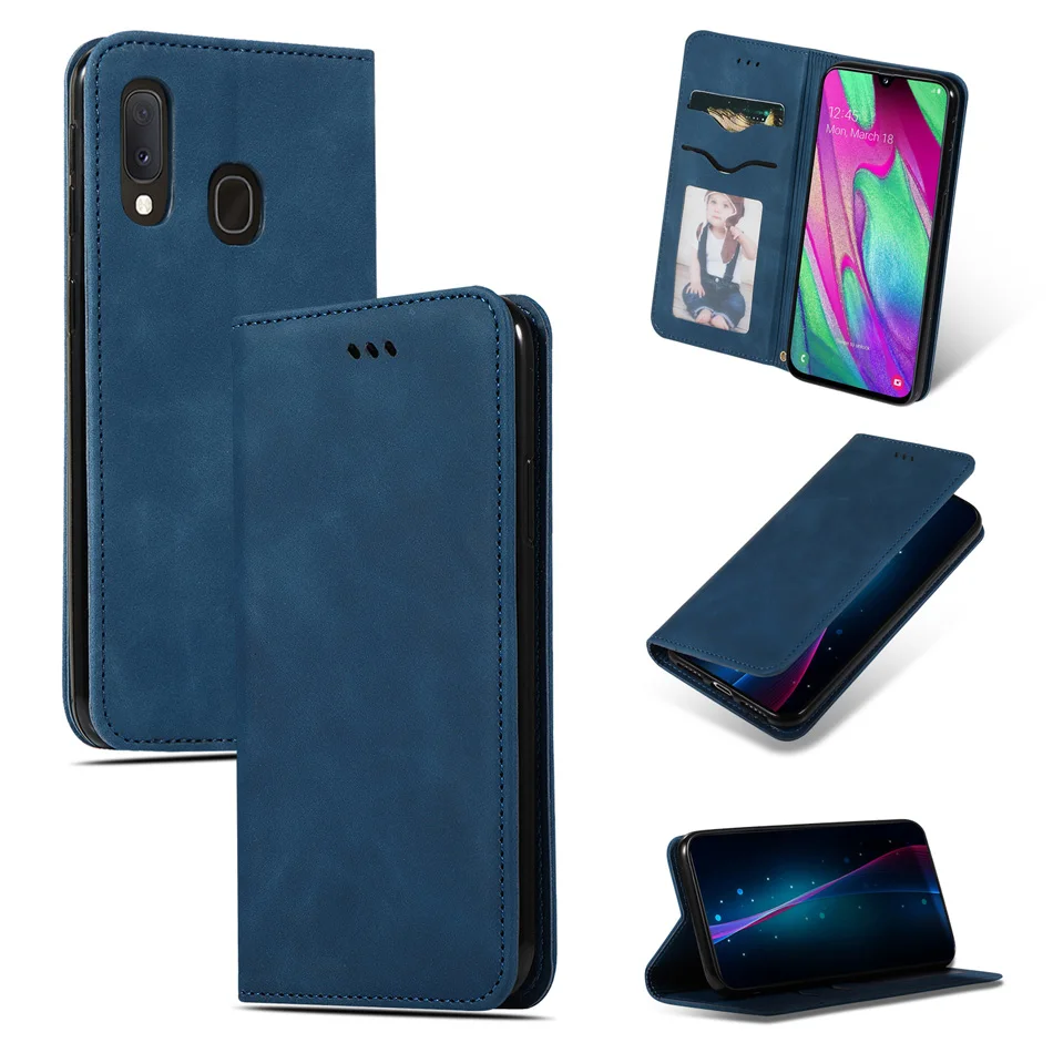 Сенсорный Чехол-книжка чехол для samsung Galaxy A20E A50S A30S A20S A10S A70 A40 кожаный чехол A8+ A7 A9 бумажник чехол ТПУ книга