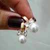 Freshwater Pearls Earrings Women Crystal Gift Hand Made Pearl Earings African Gold Hoops Bijoux Perle Brincs Ouro Kolczyki E0310 ► Photo 1/6