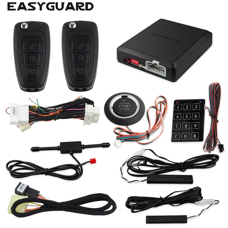 EASYGUARD CAN BUS plug & play fit for patrol Ford edge,F-150,ranger push start button remote start passive keyless entry