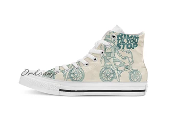 

Ride or Don't Custom Casual High Top lace-up Canvas shoes sneakers Drop shipping