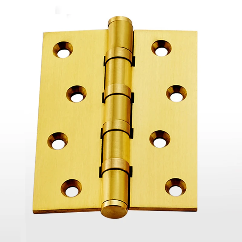 4 Inch Solid Brass Door Hinge Brushed Gold Heavy Wood Door 3mm Thick