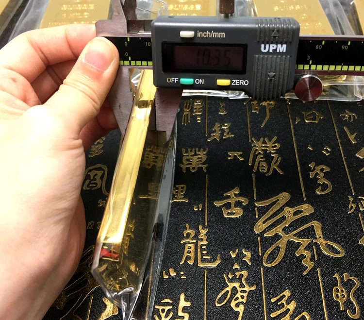 Золотой шток 1 кг слитка с золотым покрытием бейдж немагнитные монеты памятные