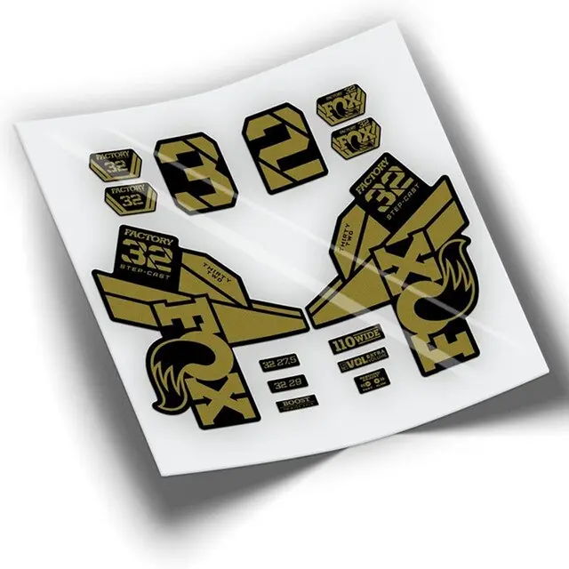 FOX 32 FACTORY SC 2021 various colors bicycle fork stickers Gold Metal